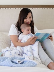 aden + anais Blue Rising Star Dream 100% Cotton Muslin Blanket - Image 2 of 6