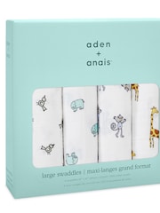 aden + anais Jungle Jam Large 100% Cotton Muslin Blankets 4 Pack - Image 1 of 6
