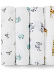aden + anais Jungle Jam Large 100% Cotton Muslin Blankets 4 Pack - Image 4 of 6