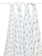 aden + anais Jungle Jam Large 100% Cotton Muslin Blankets 4 Pack - Image 5 of 6