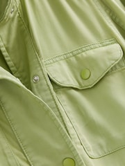 Soft Khaki Green Relaxed Utility Jacket with Patch Pockets - Image 6 of 6