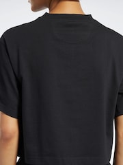 Reebok Classics Leopard 100% Cotton Black T-Shirt - Image 4 of 7
