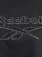 Reebok Classics Leopard 100% Cotton Black T-Shirt - Image 7 of 7