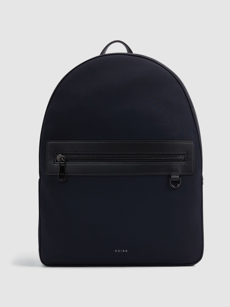 Reiss Dark Navy Ethan Neoprene Backpack - Image 1 of 7