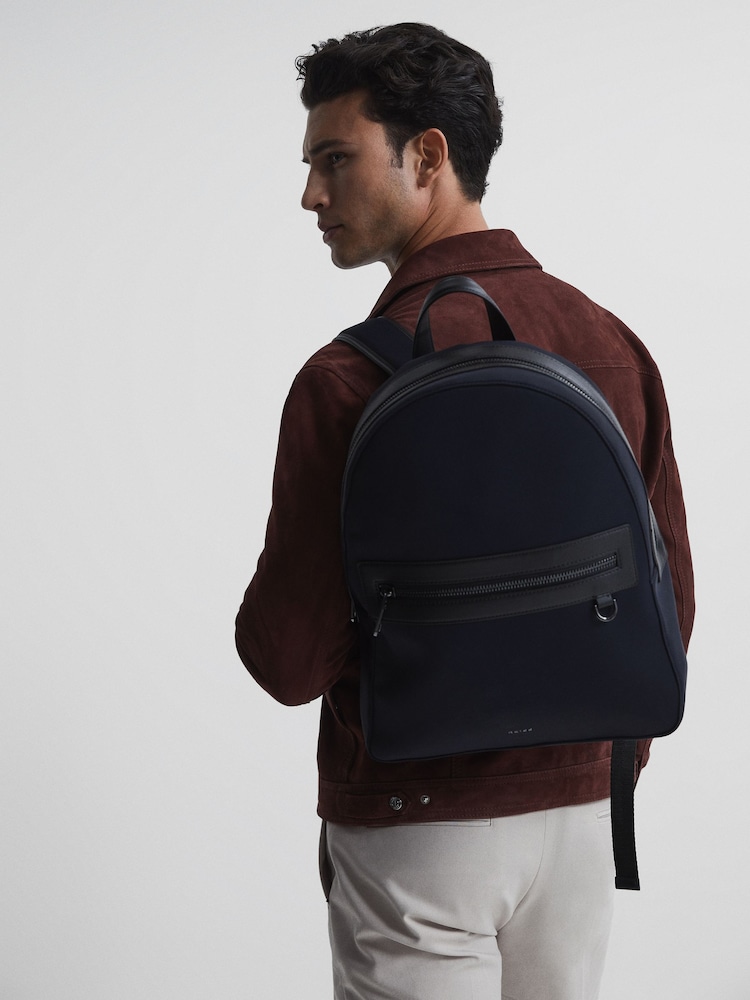Reiss Dark Navy Ethan Neoprene Backpack - Image 2 of 7