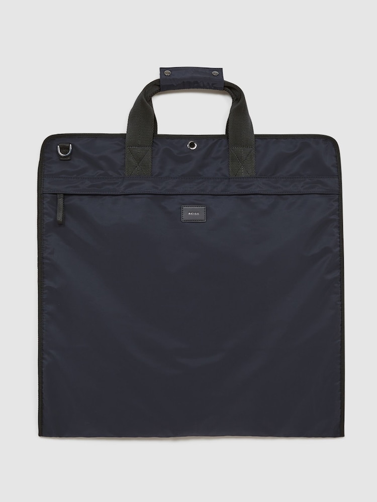 Reiss Dark Navy Callum Nylon Webbing Suit Bag - Image 1 of 5