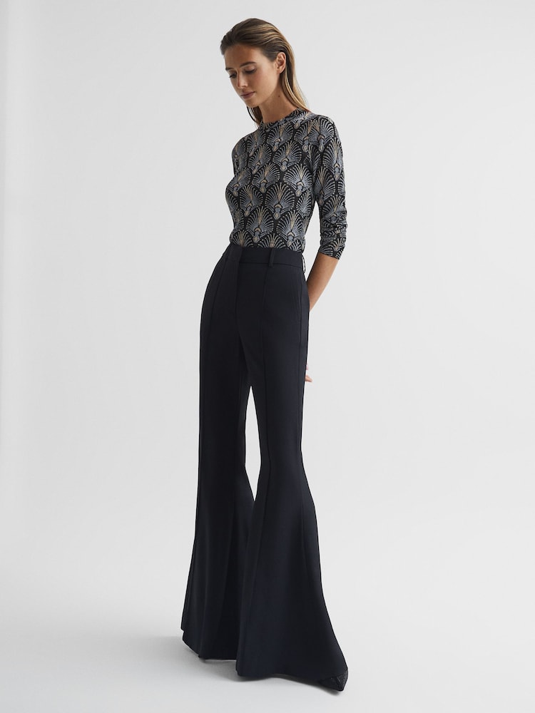 Reiss Blue Annie Metallic Jacquard Tunic Mini Dress - Image 7 of 7 Reiss Blue Annie Metallic Jacquard Tunic Mini Dress - Image 7 of 7