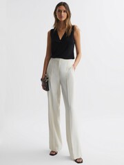 Reiss Black Taylor V-Neck Shell Blouse - Image 3 of 6