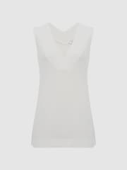 Reiss Cream Taylor V-Neck Shell Blouse - Image 2 of 5
