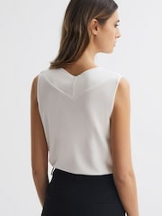 Reiss Cream Taylor V-Neck Shell Blouse - Image 4 of 5