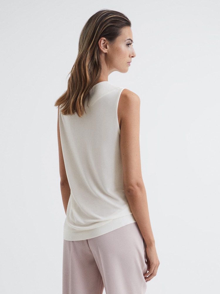 Reiss Cream Taylor V-Neck Shell Blouse - Image 5 of 5