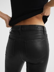 Reiss Black Hoxton PAIGE Coated Skinny Jeans - Image 4 of 12