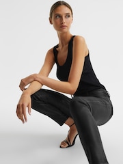 Reiss Black Hoxton PAIGE Coated Skinny Jeans - Image 7 of 12