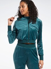 Reebok Green Classics Energy Q4 Velour Zip-Up Sweatshirt - Image 1 of 7