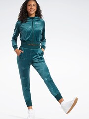 Reebok Green Classics Energy Q4 Velour Zip-Up Sweatshirt - Image 3 of 7