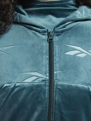 Reebok Green Classics Energy Q4 Velour Zip-Up Sweatshirt - Image 4 of 7