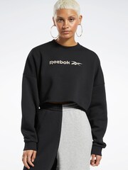 Reebok Classics Reworked Black Crop Sweatshirt - Image 1 of 7