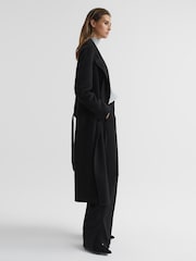 Reiss Black Honor 100% Cashmere Wool Blindseam Long Coat - Image 1 of 8