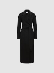 Reiss Black Honor 100% Cashmere Wool Blindseam Long Coat - Image 2 of 8