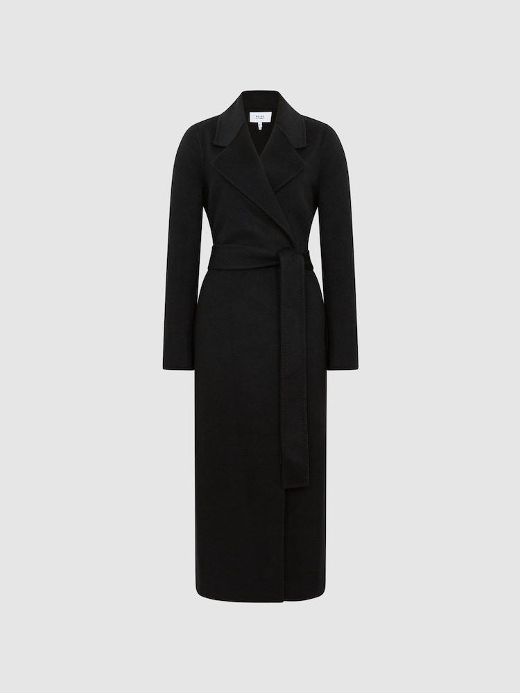 Reiss Black Honor 100% Cashmere Wool Blindseam Long Coat - Image 2 of 8