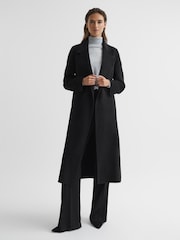 Reiss Black Honor 100% Cashmere Wool Blindseam Long Coat - Image 3 of 8