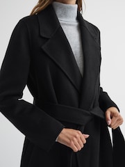 Reiss Black Honor 100% Cashmere Wool Blindseam Long Coat - Image 4 of 8