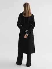 Reiss Black Honor 100% Cashmere Wool Blindseam Long Coat - Image 5 of 8