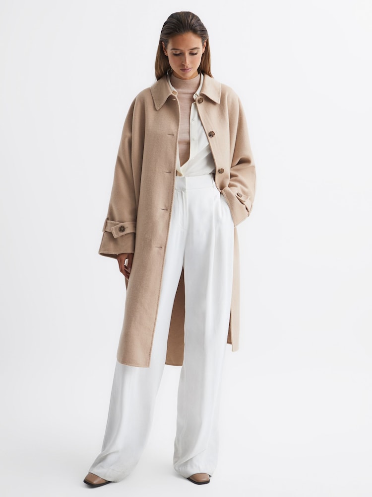 Reiss Camel Carmen Blindseam Cape Coat - Image 1 of 6