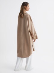 Reiss Camel Carmen Blindseam Cape Coat - Image 5 of 6