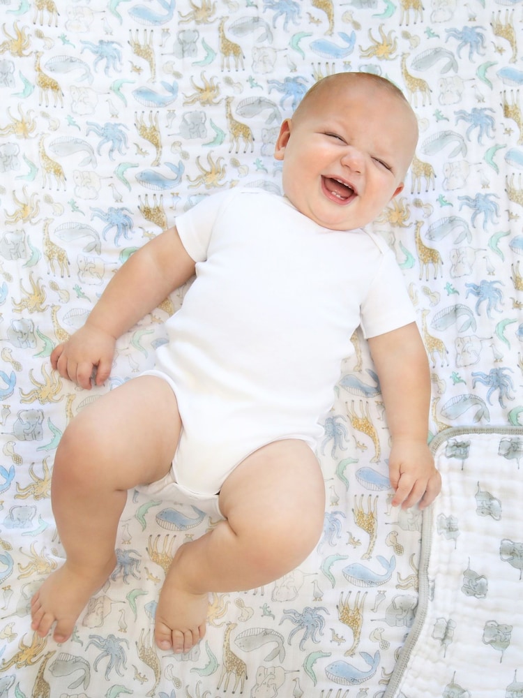 aden + anais Grey Essentials 100% Cotton Muslin Blanket - Image 1 of 5