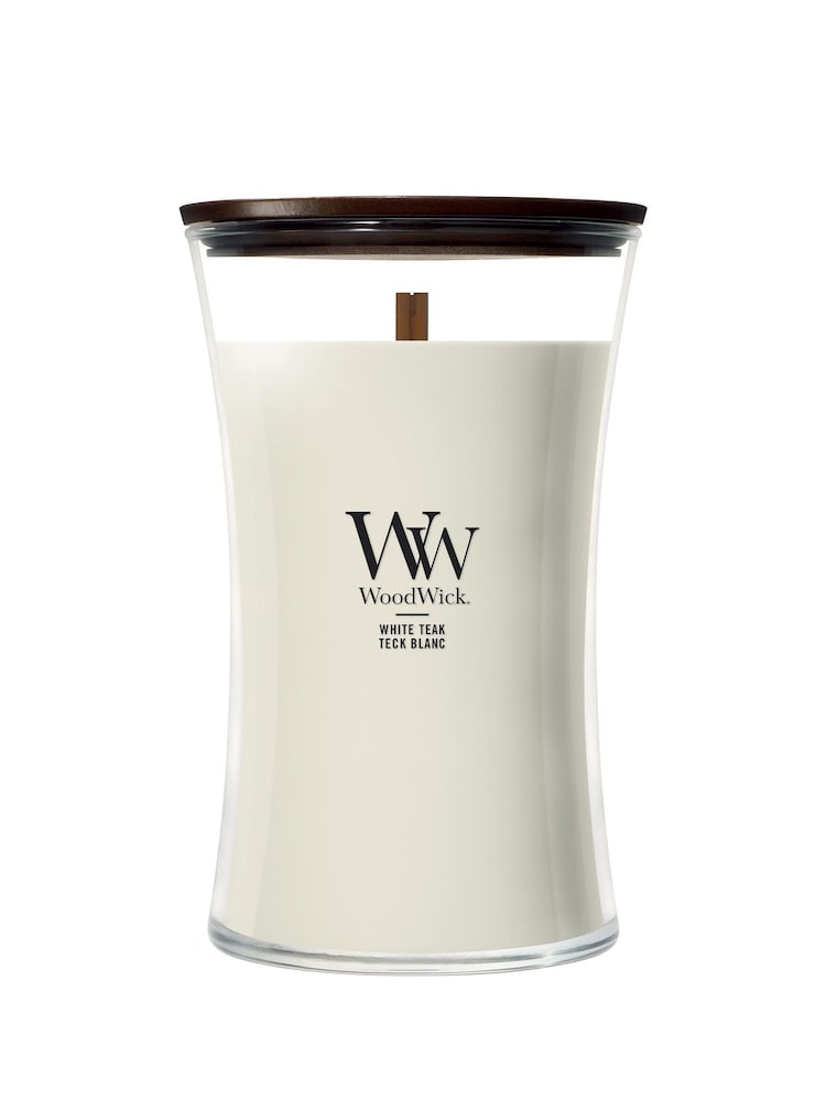 Woodwick Cream Medium Hourglass 1 Wick Large Candle - Image 1 of 1 Woodwick Cream Medium Hourglass 1 Wick Large Candle - Image 1 of 1