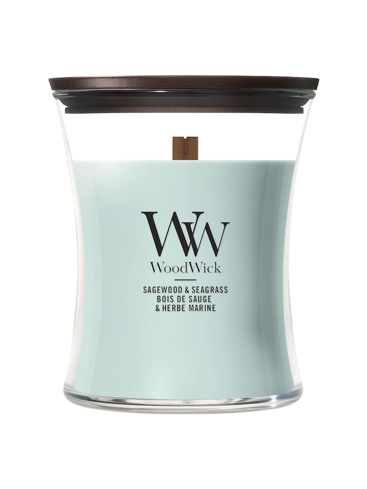Woodwick Blue Medium Hourglass 1 Wick Candle - Image 1 of 1
