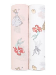aden + anais White Essentials Disney Princess 100% Cotton Muslin Blankets 2-Pack - Image 1 of 6