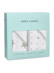 aden + anais White Essentials Dusty Hooded 100% Cotton Towels 2 Pack - Image 4 of 5