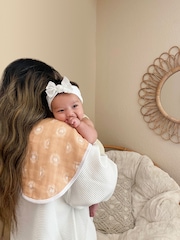 aden + anais White 100% Cotton Muslin Keep Rising Burpy Bibs 2 Pack - Image 2 of 4