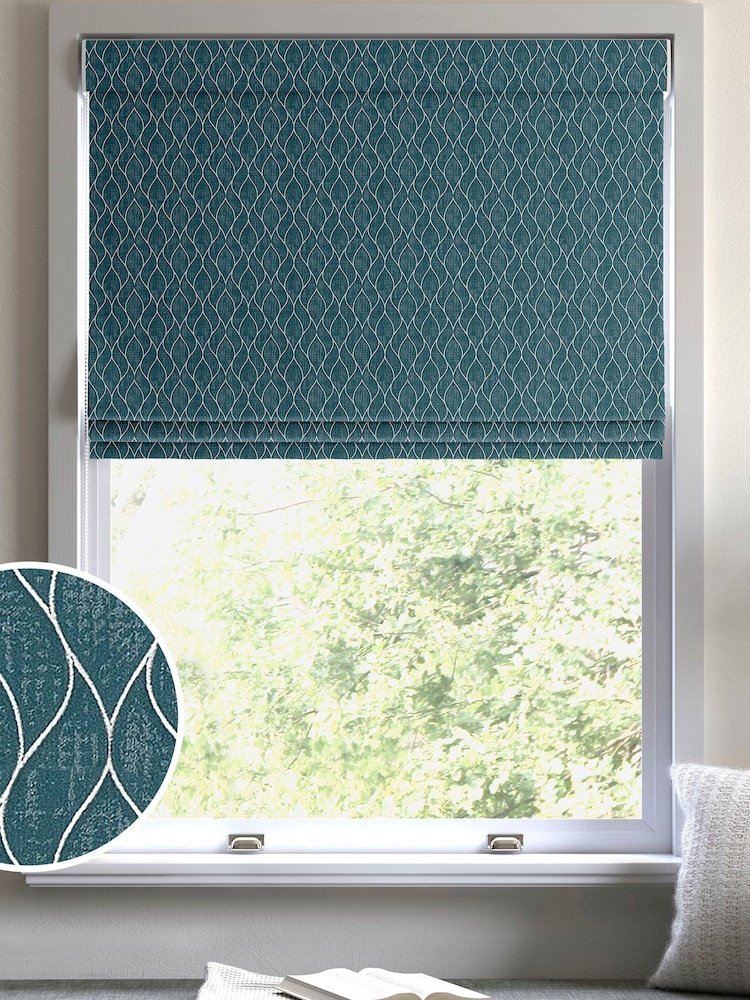 Teal Blue Molton Made To Measure Roman Blind - Image 1 of 6