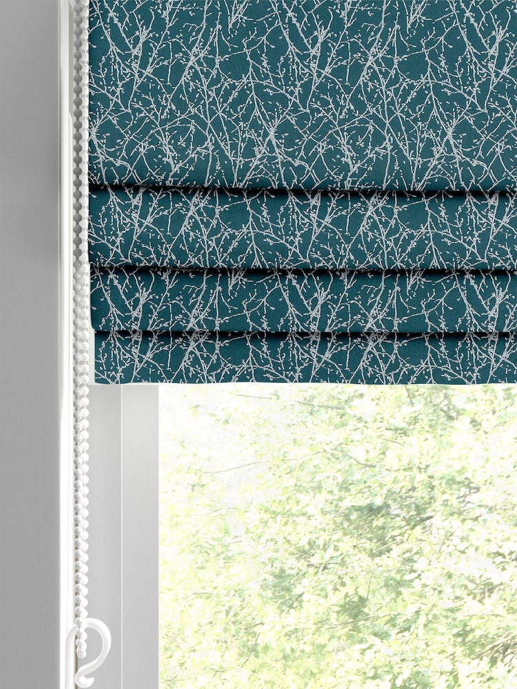 Teal Blue Sidley Made To Measure Roman Blind - Image 2 of 5