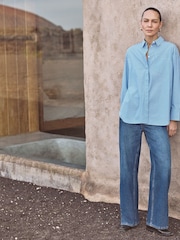 Whistles Blue Oversized Stripe 100% Cotton Shirt - Image 1 of 5