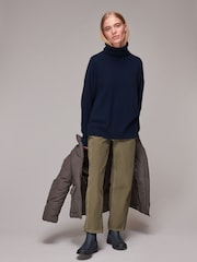 Whistles Blue Cashmere Roll Neck Jumper - Image 1 of 5
