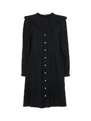 Whistles Willa Black Frill Trapeze Dress - Image 4 of 4