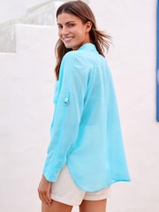 Blue Casual D-Ring Detail Utility Shirt - Image 3 of 6