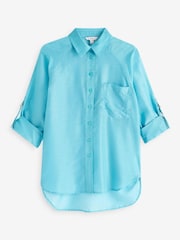 Blue Casual D-Ring Detail Utility Shirt - Image 5 of 6
