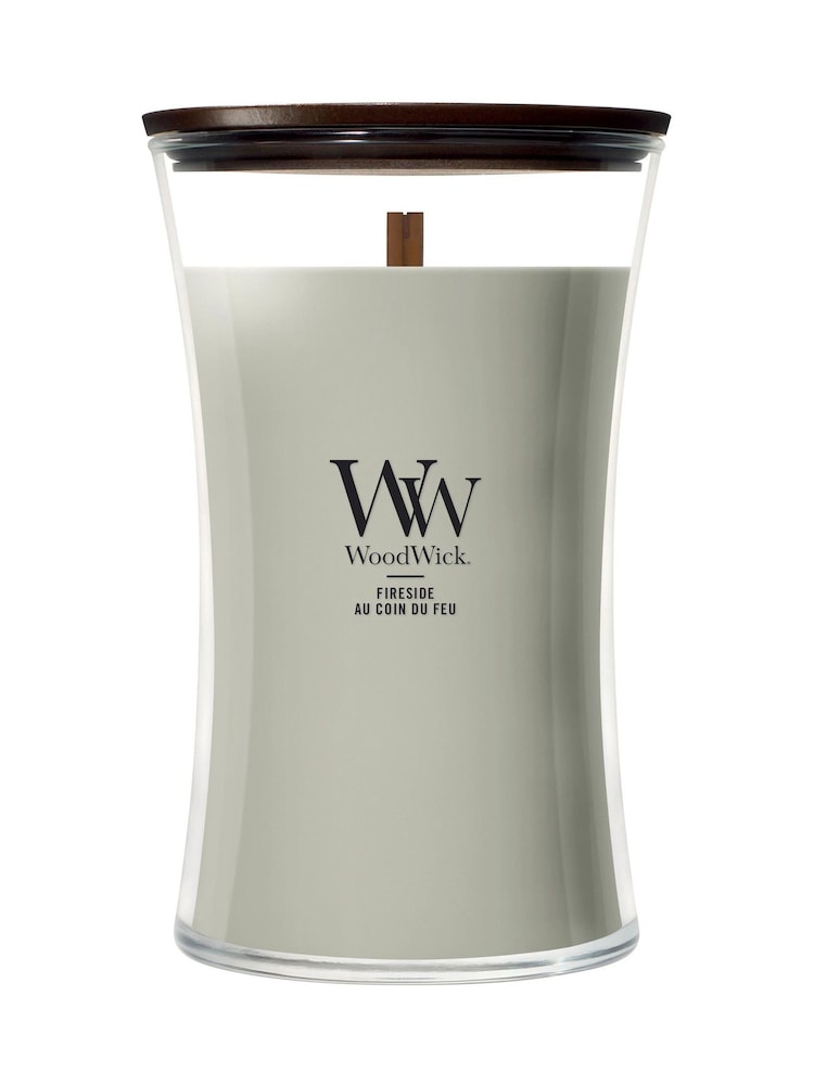 Woodwick Grey Medium Hourglass 1 Wick Large Candle - Image 1 of 1 Woodwick Grey Medium Hourglass 1 Wick Large Candle - Image 1 of 1