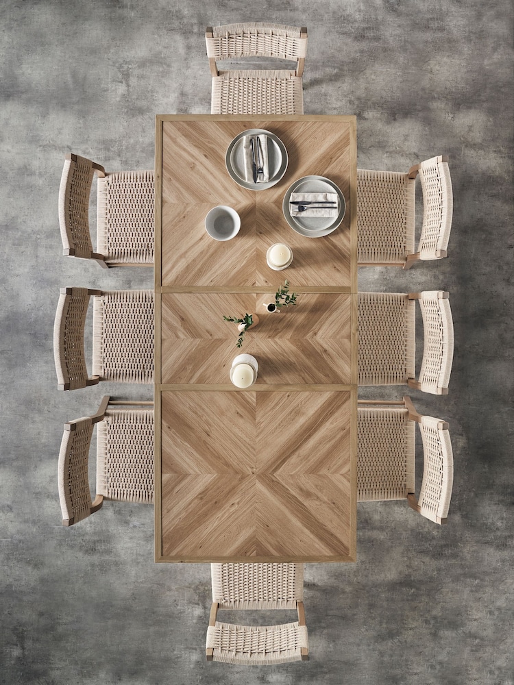 Light Natural Hayford Oak Effect 6 to 8 Seater Extending Dining Table - Image 2 of 8
