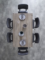 Dark Grey Heath Oak Effect 6 Seater Storage Dining Table - Image 2 of 9