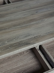 Dark Grey Heath Oak Effect 6 Seater Storage Dining Table - Image 4 of 9