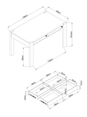 Dark Grey Heath Oak Effect 6 Seater Storage Dining Table - Image 9 of 9