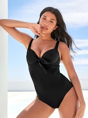 Black Padded Wired Tummy Control Swimsuit - Image 1 of 3