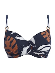 Fantasie French Navy Blue Lake Orta Underwire Gathered Full Cup Bikini Top - Image 4 of 4