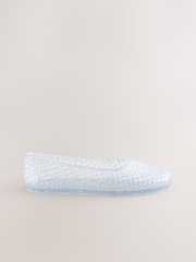 Silver Glitter Jelly Ballet Shoes - Image 2 of 5